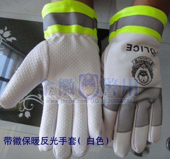 白（bái）色警徽棉手套 警（jǐng）用執勤保暖手套 交警（jǐng）手套 警用摩托車手套（tào）